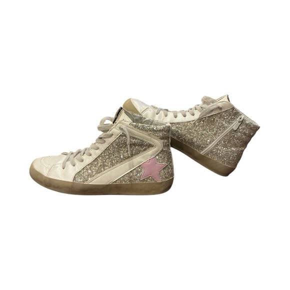 SHU SHOP Roxanne Kids Size 5 Pearl Glitter High-Top Sneakers - Picture 5 of 9